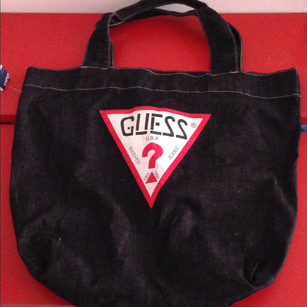 Women's Jean bag Black/with white red logo